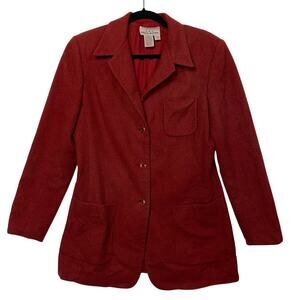 Eddie Bauer Vintage Red 100% Camel Hair Coat Size 8